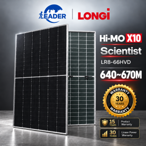 Tấm pin năng lượng mặt trời Longi Hi-MO X10 Scientist LR8-66HVD 640~670M